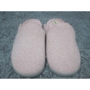 Dearfoams Slippers Womens Size 9.5 Pink Knit Mule Slip On House Shoes Cozy